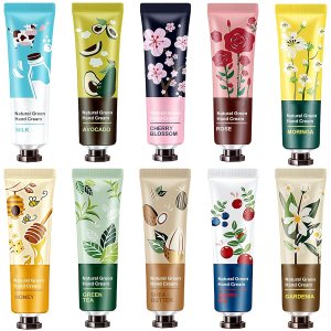 10 Pack Natural Plant Fragrance Moisturizing Hand Cream for Dry Hands,Stocking Stuffers Gift Set With Shea Butter And Aloe For Girls And Women,Mini Hand Lotion for Mother’s Day Gifts