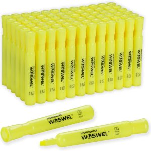 Highlighters Bulk, 72 Pack Tank Style Highlighters Set, Fluorescent Yellow, Chisel Tip Highlighter Markers Bulk for Kid and Adult Coloring, Highlighting as School Supplies