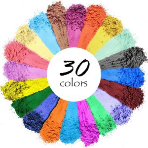 Mica Powder, 30 Color Pigment, Natural Cosmetic Grade Shimmer Mica Powder for Epoxy Resin/Bath Bombs/Candle/Soap/Lip Gloss/Slime.Soap Making Dye (30 Bag)
