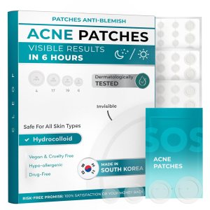 Hydrocolloid Pimple Patches (Made in Korea) FSA/HSA Eligible, Vegan, Hypoallergenic, Cruelty-Free | Acne Stickers, Overnight Treatment – for Zits, Spots, Pimples, Whiteheads (46 Count, Mixed Sizes)
