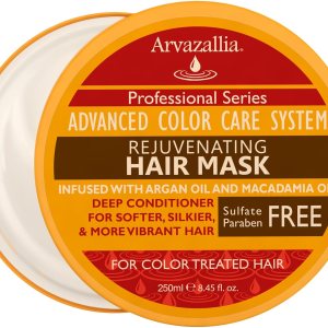 Arvazallia Rejuvenating Hair Mask and Deep Conditioner For Color Treated Hair with Argan Oil and Macadamia Oil Sulfate Free & Paraben Free