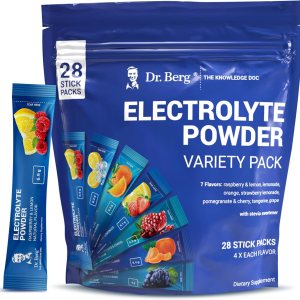 Dr. Berg Sugar Free Electrolyte Powder Packets (Variety Pack) – Daily Electrolyte Drink Mix – 28 Total Hydration Packets Sugar Free – Keto Electrolytes Powder Packets No Sugar – 7 Delicious Flavors