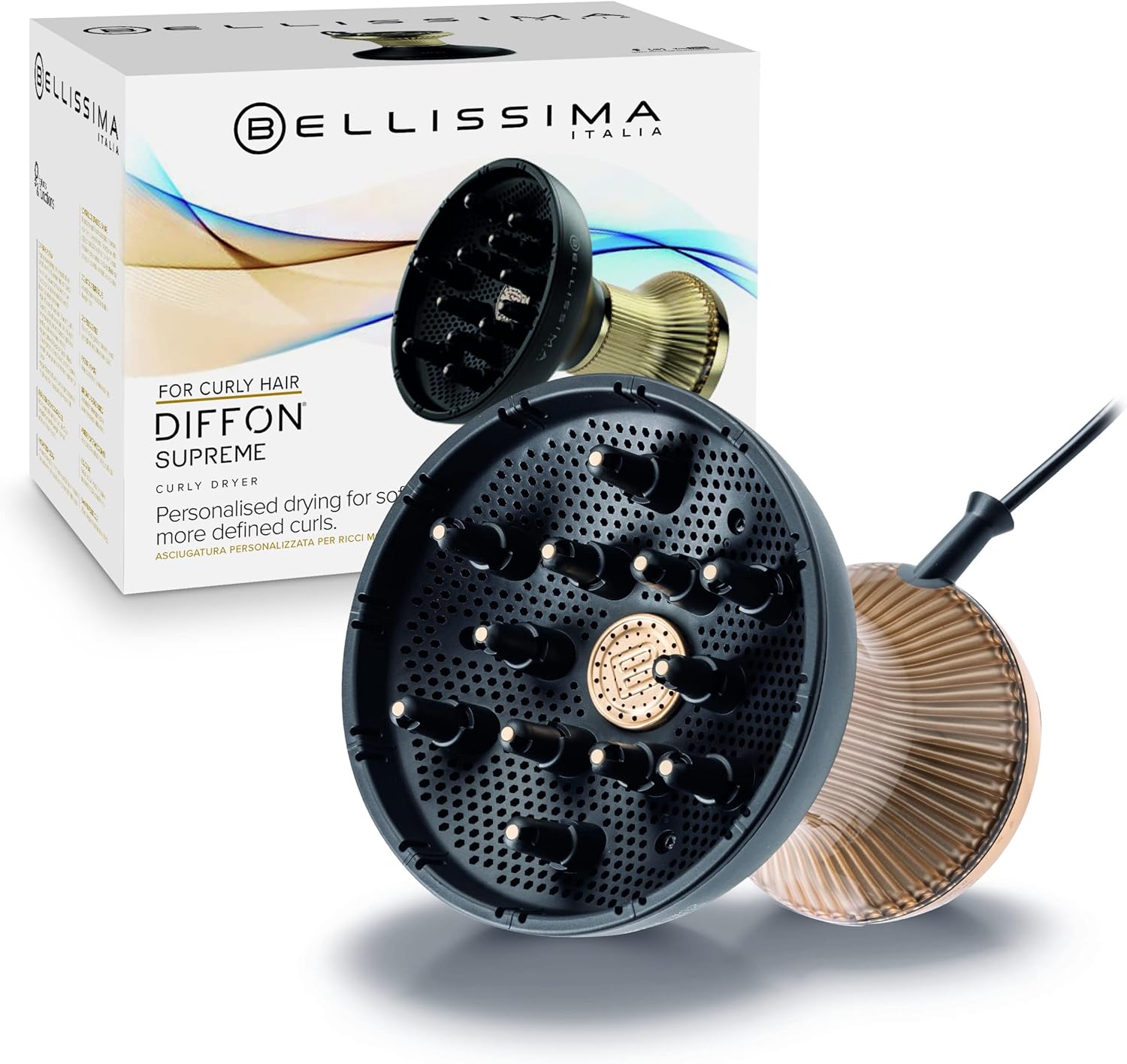 Diffon Supreme Diffuser & Curly Hair Dryer – XL Diffuser for Quick Drying – Cool Button – Anti-Frizz Technology Diffon Supreme Diffuser & Curly Hair Dryer – XL Diffuser for Quick Drying – Cool Button – Anti-Frizz Technology