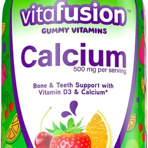 vitafusion Chewable Calcium Gummy Vitamins for Bone and Teeth Support, Fruit and Cream Flavored, America’s Number 1 Gummy Vitamin Brand, 50 Day Supply, 100 Count