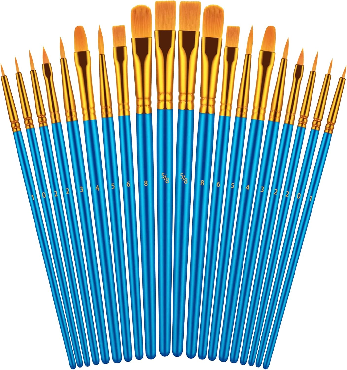 Paint Brushes Set for Acrylic Painting, 20 Pcs Oil Watercolor Acrylic Paint Brush, Artist Paintbrushes for Body Face Rock Canvas, Kids Adult Drawing Arts Crafts Supplies, Blue Paint Brushes Set for Acrylic Painting, 20 Pcs Oil Watercolor Acrylic Paint Brush, Artist Paintbrushes for Body Face Rock Canvas, Kids Adult Drawing Arts Crafts Supplies, Blue