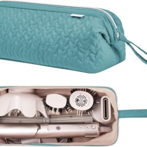 Shark Flex Style Case for Dyson Airwrap Hair Dryer Brush Revlon Hair Tools Travel Bag Carrying Case Flat Curling Iron Organizer (Teal Blue)
