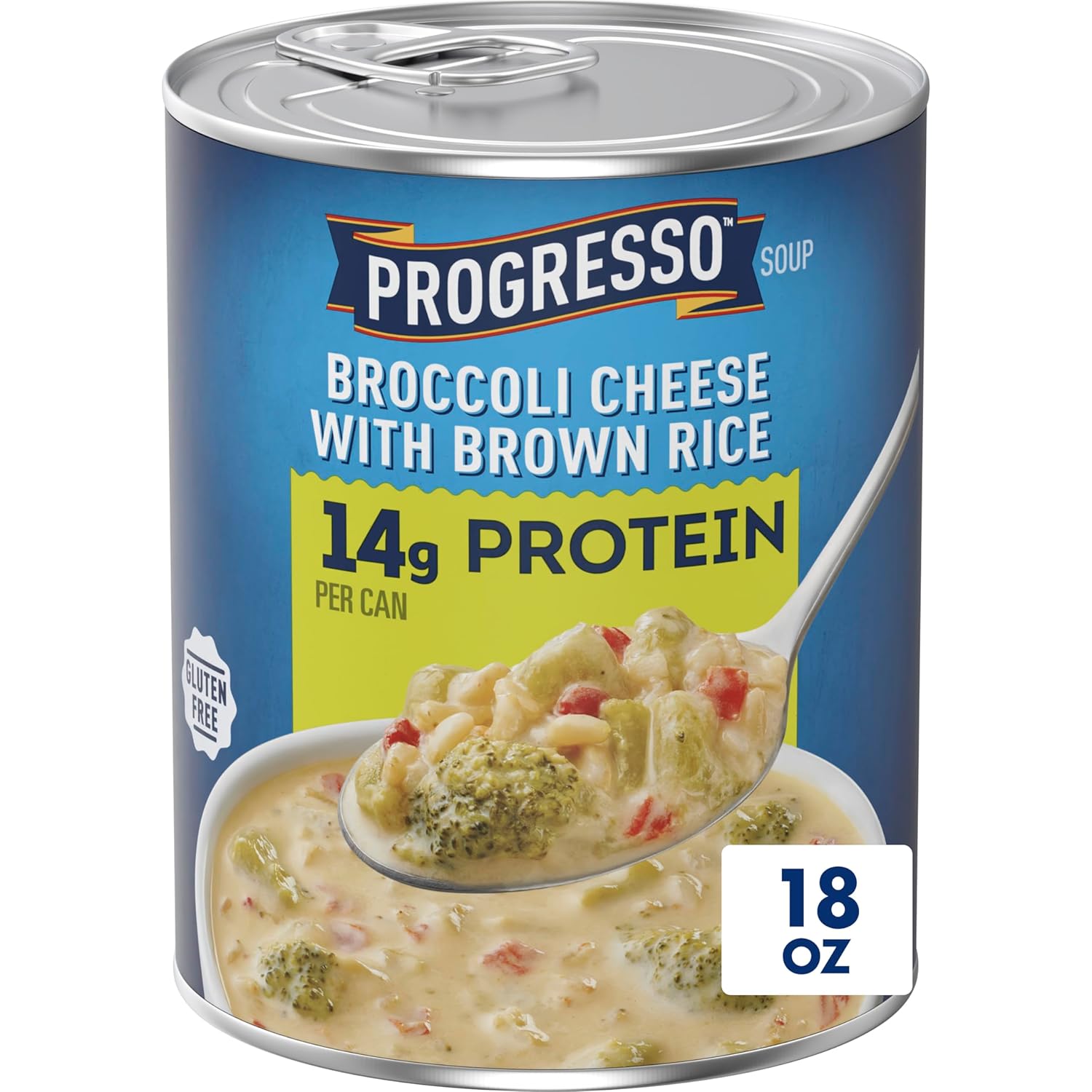 Progresso Protein Broccoli Cheese With Brown Rice Soup, Gluten Free Canned Soup, 18 oz Progresso Protein Broccoli Cheese With Brown Rice Soup, Gluten Free Canned Soup, 18 oz