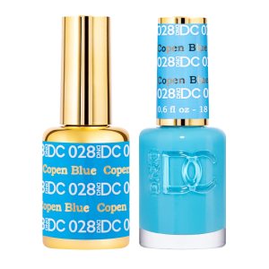 DND DC Gel Polish Set, Blue, UV Gel Polish and Air Dry Nail Lacquer, Matching Chip-Free Polish Duo, 0.5 Fl Oz Each