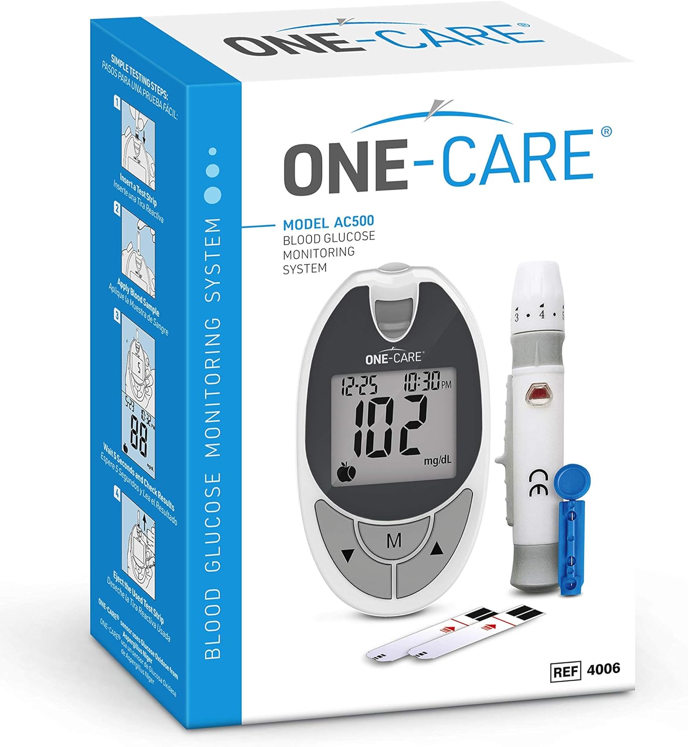 MediVena ONE-CARE Blood Glucose Test Kit of 1 Meter, 10 Test Strips, 1 Lancing Device, 10 Lancets, Carry Case – Blood Glucose Monitoring System with Glucometer and Strips for Testing by Diabetics MediVena ONE-CARE Blood Glucose Test Kit of 1 Meter, 10 Test Strips, 1 Lancing Device, 10 Lancets, Carry Case – Blood Glucose Monitoring System with Glucometer and Strips for Testing by Diabetics