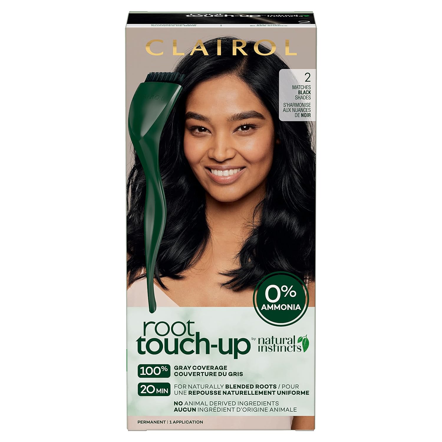 Clairol Root Touch-Up by Natural Instincts Permanent Hair Dye, 2 Black Hair Color, Pack of 1 Clairol Root Touch-Up by Natural Instincts Permanent Hair Dye, 2 Black Hair Color, Pack of 1