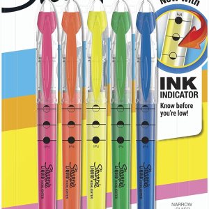 SHARPIE Liquid Highlighters, Chisel Tip, Assorted Colors, 5 Count
