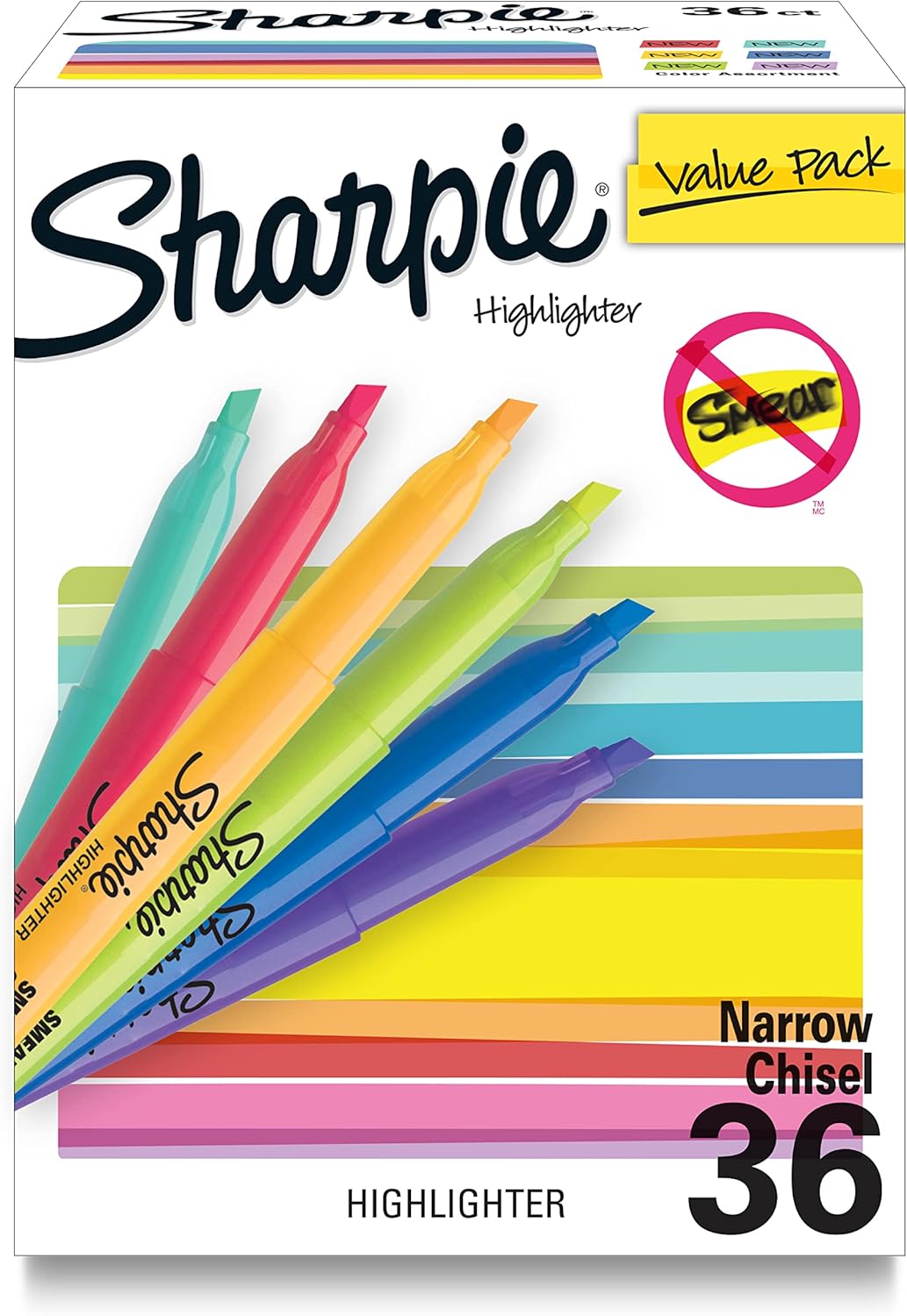 SHARPIE Pocket Highlighters, Narrow Chisel Tip, 12 Assorted Fashion Colors, 36 Count SHARPIE Pocket Highlighters, Narrow Chisel Tip, 12 Assorted Fashion Colors, 36 Count