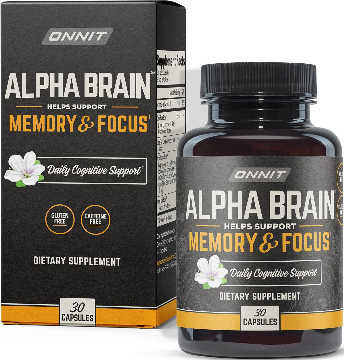 ONNIT Alpha Brain Premium Nootropic Brain Supplement, 30 Count, for Men & Women – Caffeine-Free Focus Capsules for Concentration, Brain Booster & Memory Support – Cat’s Claw, Bacopa, Oat Straw ONNIT Alpha Brain Premium Nootropic Brain Supplement, 30 Count, for Men & Women – Caffeine-Free Focus Capsules for Concentration, Brain Booster & Memory Support – Cat’s Claw, Bacopa, Oat Straw