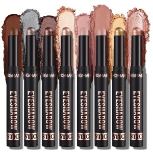 Jolilab Eyeshadow Stick Set, 8 Colors Matte Professional Bright-Colored Contouring and Highlight Eyeshadow Stick, Cream Eyeshadow Waterproof Long Lasting High Pigmented Eye Shadow. (8, EYESHADOW B)