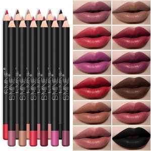 IS’MINE 12PCS Lip Liner Pencil, Nice Color Precise Lining Creamy formula Versatile Long Wood Eyeliner Lip Lining kit (Set A)