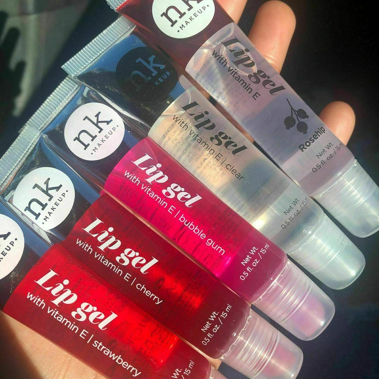 NICKA K NEW YORK VARIETY SET OF 5 NK Hydrating Lip Gel – Vitamin E (Clear, Rosehip Oil, Bubble Gum, Cherry, Strawberry) NICKA K NEW YORK VARIETY SET OF 5 NK Hydrating Lip Gel – Vitamin E (Clear, Rosehip Oil, Bubble Gum, Cherry, Strawberry)