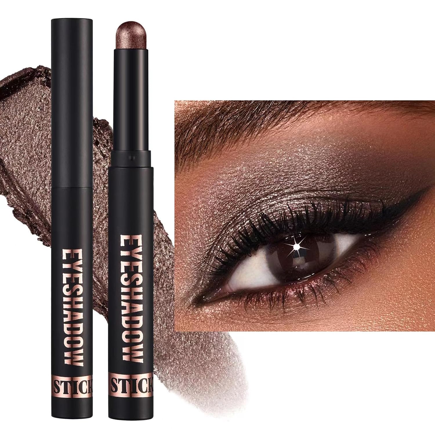 Brown Eyeshadow Stick Cream Smooth Shimmer Eyeshadow Pencil, High Pigment Waterproof Long Lasting Eye Shadow Highlighter Stick, Multi-Dimensional Hypoallergenic Eyeshadow Pen (09#) Brown Eyeshadow Stick Cream Smooth Shimmer Eyeshadow Pencil, High Pigment Waterproof Long Lasting Eye Shadow Highlighter Stick, Multi-Dimensional Hypoallergenic Eyeshadow Pen (09#)