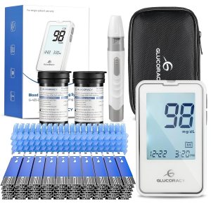 G-425-2 Blood Glucose Monitor Kit, Blood Sugar Test Kit with 1 Lancing Device 100 Test Strips 100 Lancets, 1 Glucometer