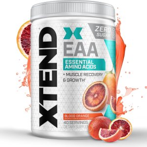 XTEND EAA + BCAA Powder | Muscle Recovery & Lean Muscle Growth | 9 Essential Amino Acids for Intra Workout or Post Workout Recovery | 10g EAAs Per 2 Servings | Blood Orange 40 Servings