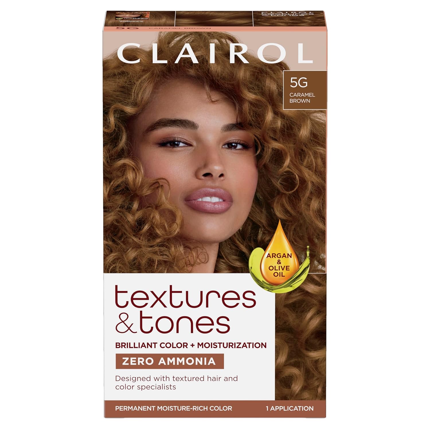 Clairol Textures & Tones Permanent Hair Dye, 5G Caramel Brown Hair Color, Pack of 1 Clairol Textures & Tones Permanent Hair Dye, 5G Caramel Brown Hair Color, Pack of 1