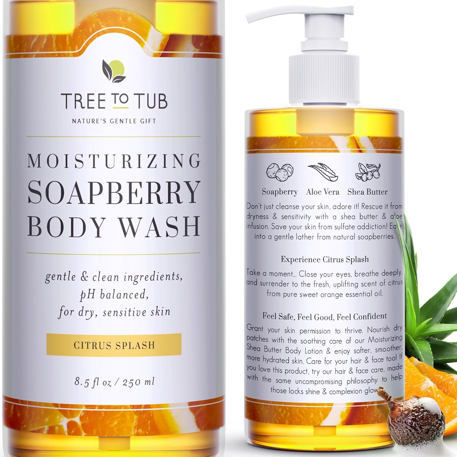 Tree to Tub Citrus Body Wash for Dry Skin & Sensitive Skin – pH Balanced Moisturizing Body Wash, Hydrating Sulfate Free Body Soap for Women & Men Tree to Tub Citrus Body Wash for Dry Skin & Sensitive Skin – pH Balanced Moisturizing Body Wash, Hydrating Sulfate Free Body Soap for Women & Men