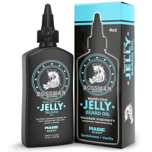 Bossman Beard Oil Jelly (4oz) – Beard Growth Softener, Moisturizer Lotion Gel with Natural Ingredients – Beard Growing Product (Magic Scent)