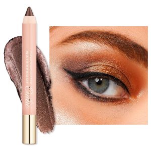 Oulac Glitter Brown Eyeshadow Stick – Waterproof & Long Lasting Eye Shadow Pencil, Shimmering Glitter Finish, Blendable Eyes Makeup, Vegan Beauty 3.8g, (15) Velvet Teddy