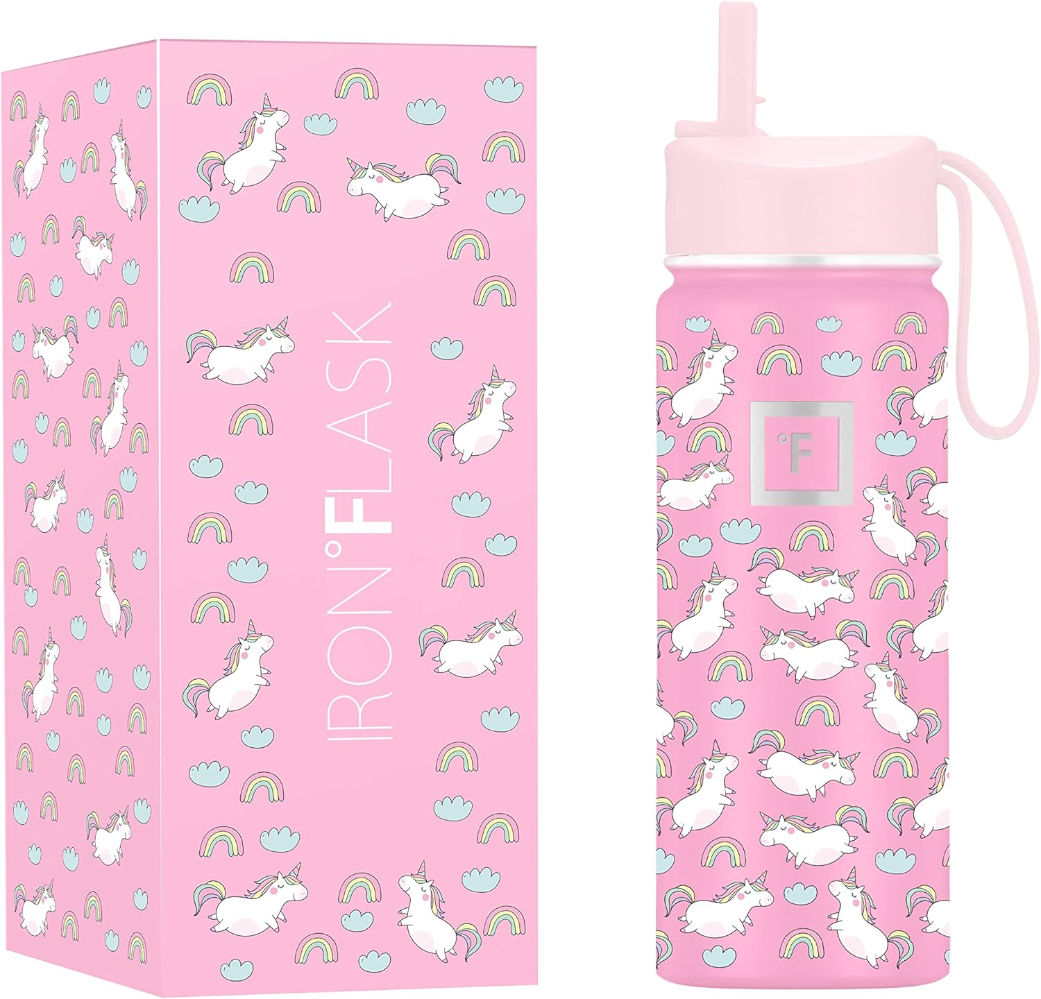 IRON °FLASK Kids Water Bottle – Straw Lid, 20 Name Stickers, Vacuum Insulated Stainless Steel, Double Walled Tumbler Travel Cup, Thermos Mug – Stardust Unicorns, 18 Oz IRON °FLASK Kids Water Bottle – Straw Lid, 20 Name Stickers, Vacuum Insulated Stainless Steel, Double Walled Tumbler Travel Cup, Thermos Mug – Stardust Unicorns, 18 Oz