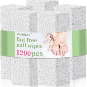 1200 Lint Free Nail Wipes – White Acetone Nail Polish Remover Wipes Lint Free Nail Wipes Pads Gel Nails No Lint Nail Glue Wipes Eyelash Extensions Toallitas Para Uñas Sin Pelusa Nail Supplies