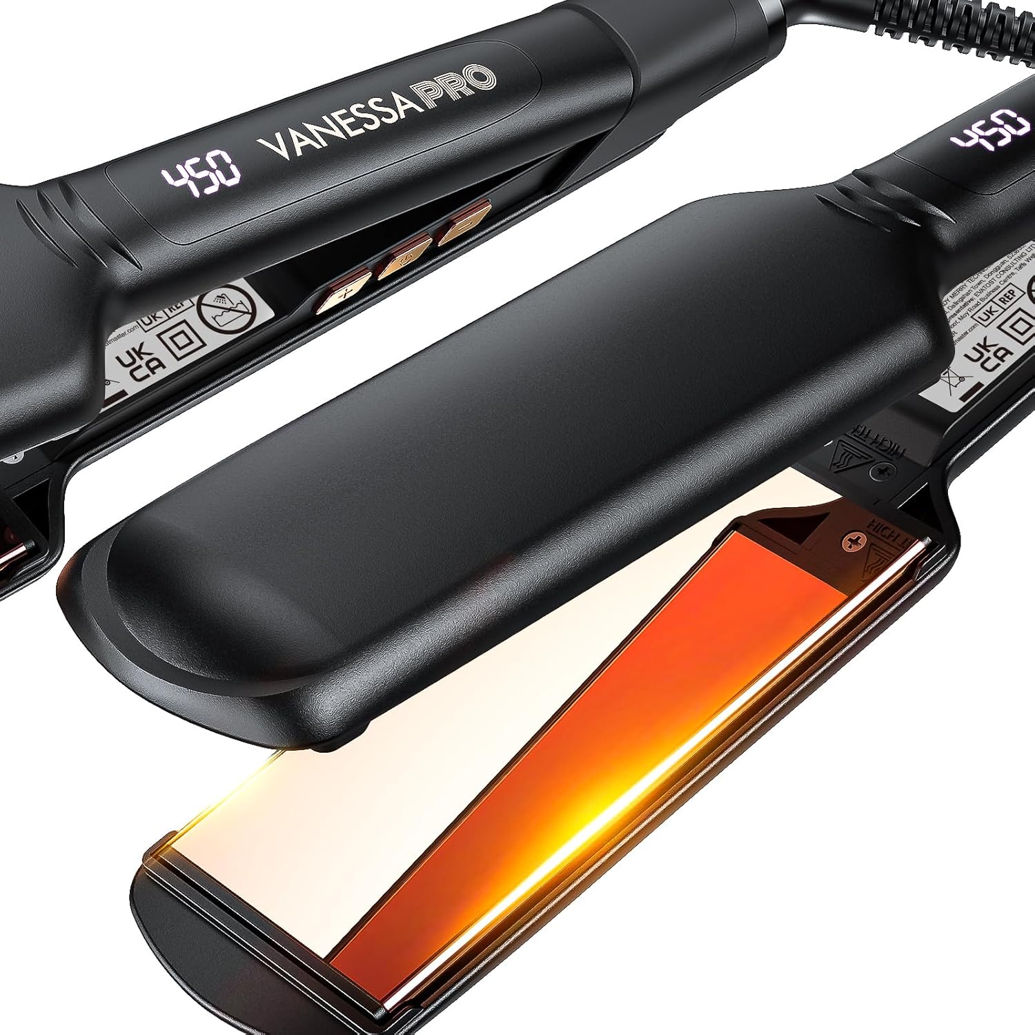 VANESSA PRO Titanium Flat Iron Hair Straightener for Black Hair, Hair Straightener for Thick Hair, 100% Pure Titanium Flat Iron for One Pass to Achieve a Sleek Look – 2 inches VANESSA PRO Titanium Flat Iron Hair Straightener for Black Hair, Hair Straightener for Thick Hair, 100% Pure Titanium Flat Iron for One Pass to Achieve a Sleek Look – 2 inches