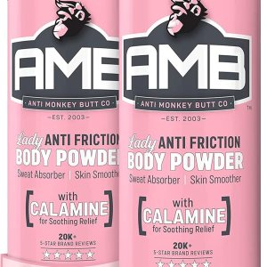 Anti Monkey Butt Body Powder for Women, Talc Free Anti Chafing and Sweat Absorbing Powder with Clamine, Hypoallergenic Formula, 8 oz (2 Pack)