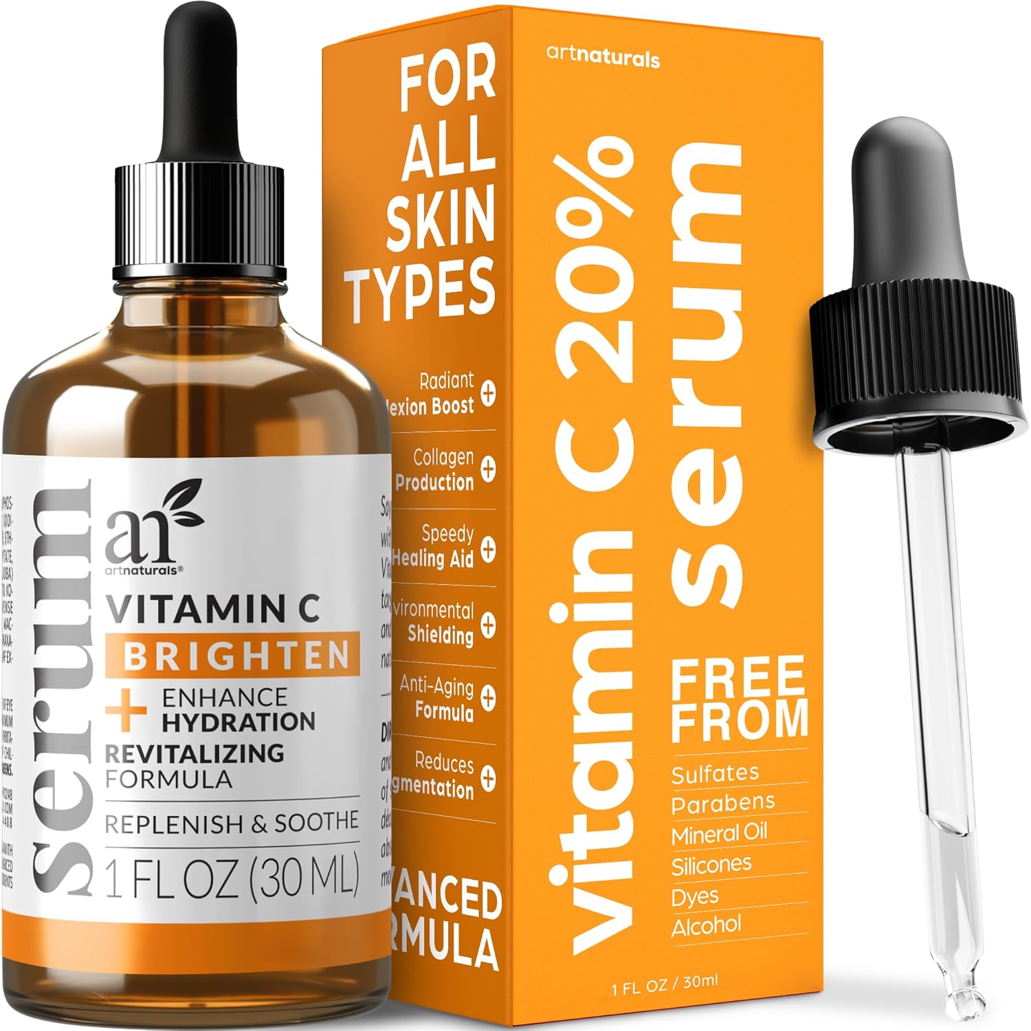 artnaturals Anti-Aging Vitamin C Serum – (1 Fl Oz / 30ml) – with Hyaluronic Acid and Vit E – Wrinkle Repairs Dark Circles, Fades Age Spots and Sun Damage – Enhanced 20% Vitamin C artnaturals Anti-Aging Vitamin C Serum – (1 Fl Oz / 30ml) – with Hyaluronic Acid and Vit E – Wrinkle Repairs Dark Circles, Fades Age Spots and Sun Damage – Enhanced 20% Vitamin C