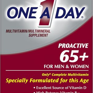 One A Day Proactive 65+, Mens & Womens Multivitamin, Supplement with Vitamin A, Vitamin C, Vitamin D, and Zinc for Immune Health Support*, Calcium, Folic Acid & more, Tablet 150 Count