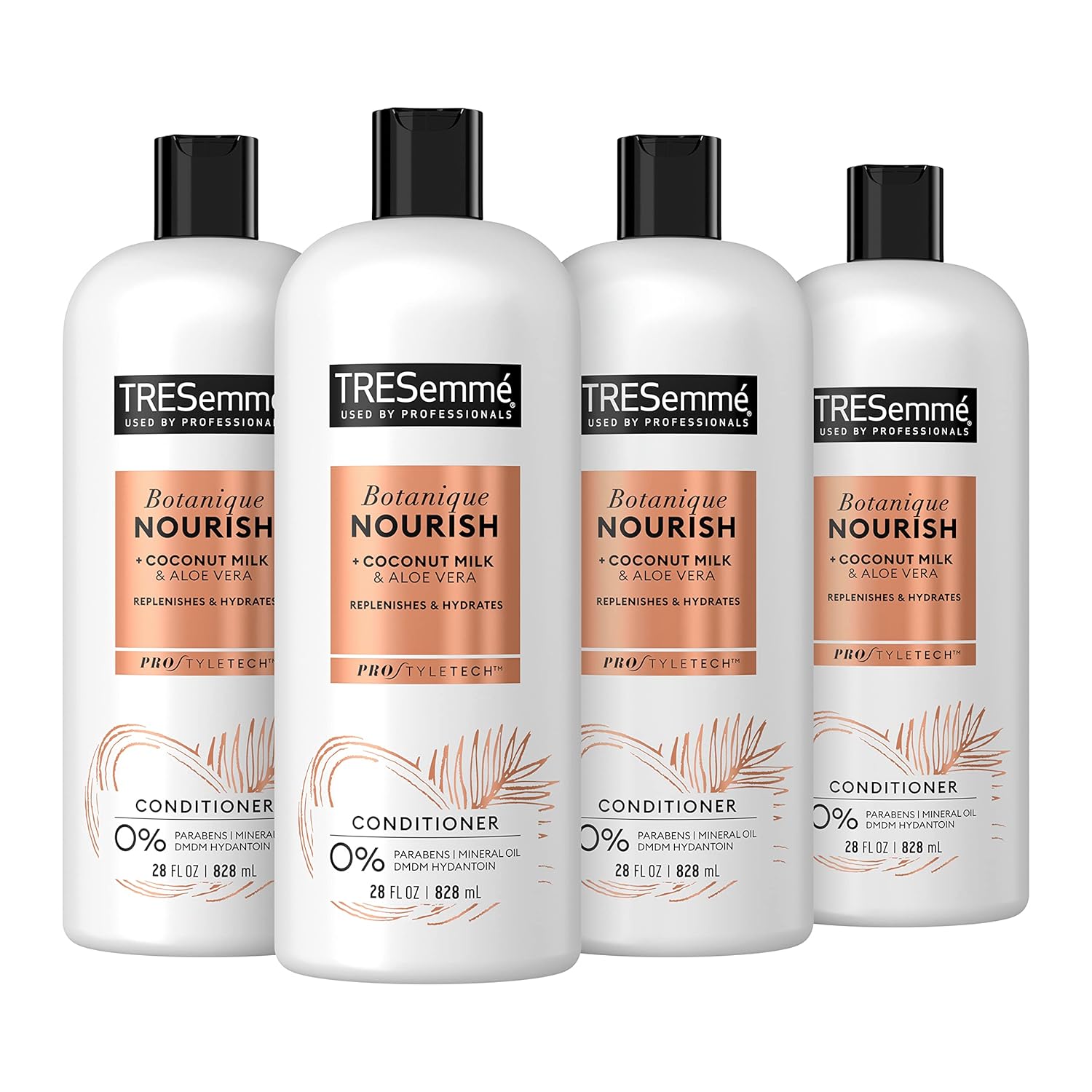 TRESemmé Hydrating Conditioner 4 Count With 100% Natural Coconut Milk and Aloe Vera 28 oz TRESemmé Hydrating Conditioner 4 Count With 100% Natural Coconut Milk and Aloe Vera 28 oz