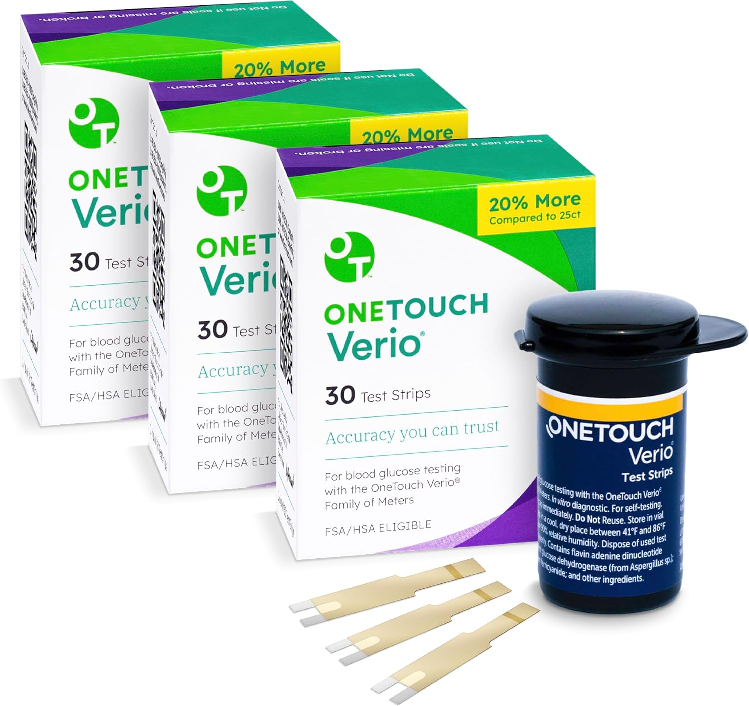 OneTouch Verio Test Strips for Diabetes Value Pack – 90 Count | Diabetic Test Strips for Blood Sugar Monitor | Home Self Glucose Testing | 3 Boxes, 30 Test Strips Per Pack OneTouch Verio Test Strips for Diabetes Value Pack – 90 Count | Diabetic Test Strips for Blood Sugar Monitor | Home Self Glucose Testing | 3 Boxes, 30 Test Strips Per Pack