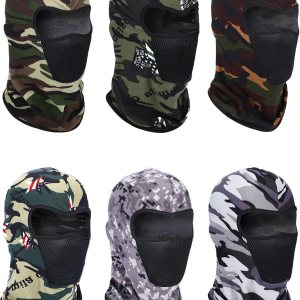 6 Pieces Summer Balaclava Face Mask Breathable Ski Face Cover Dust Protection Mask Long Neck Cover for Outdoor Activities(Classic Colors, Large)