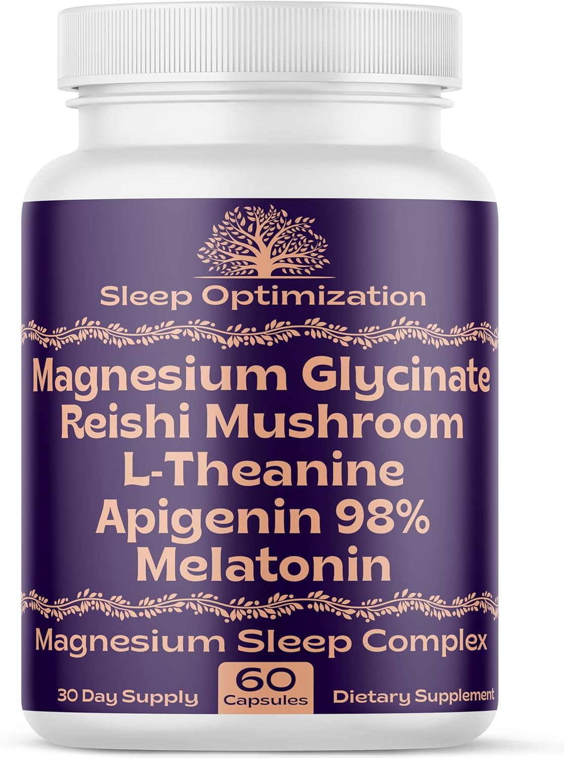 Natural Sleep Aid with Magnesium Glycinate 500mg Reishi Mushroom 350mg L-Theanine 300mg Apigenin 50mg Melatonin 3mg – Magnesium Sleep Supplement for Sleep Support, Deep Sleep – 60 Capsules Made in USA Natural Sleep Aid with Magnesium Glycinate 500mg Reishi Mushroom 350mg L-Theanine 300mg Apigenin 50mg Melatonin 3mg – Magnesium Sleep Supplement for Sleep Support, Deep Sleep – 60 Capsules Made in USA