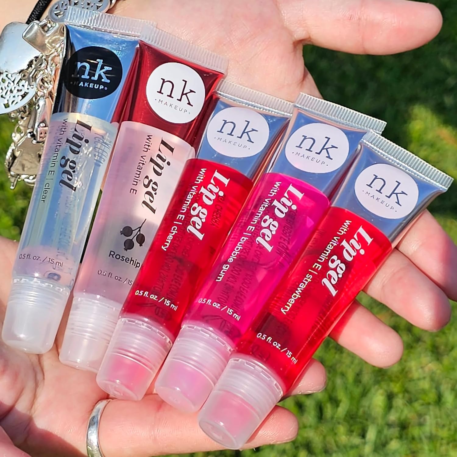 5 Pack Variety Set of Nicka K Lip Gels With Viatmin E – Clear, Rosehip, Strawberry, Cherry, and Bubble Gum Hydrating Lip Glosses 5 Pack Variety Set of Nicka K Lip Gels With Viatmin E – Clear, Rosehip, Strawberry, Cherry, and Bubble Gum Hydrating Lip Glosses
