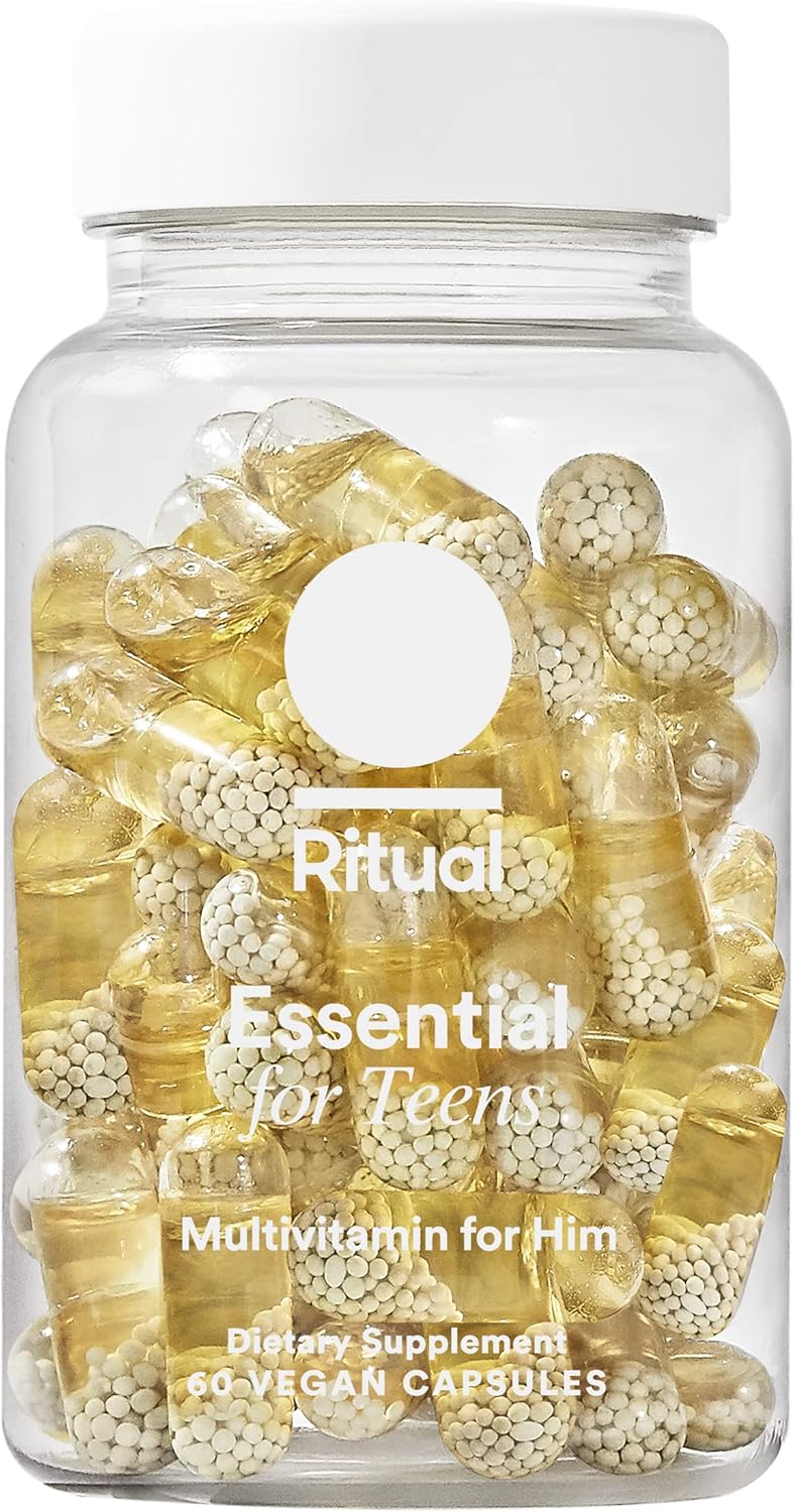 Ritual Teen Vitamins for Boys – Zinc, Vitamin A and D3 for Immune Function Support*, Omega-3 DHA & B12 for Brain Health, Non-GMO, Mint Essenced, 30 Day Supply, 60 Vegan Capsules Ritual Teen Vitamins for Boys – Zinc, Vitamin A and D3 for Immune Function Support*, Omega-3 DHA & B12 for Brain Health, Non-GMO, Mint Essenced, 30 Day Supply, 60 Vegan Capsules