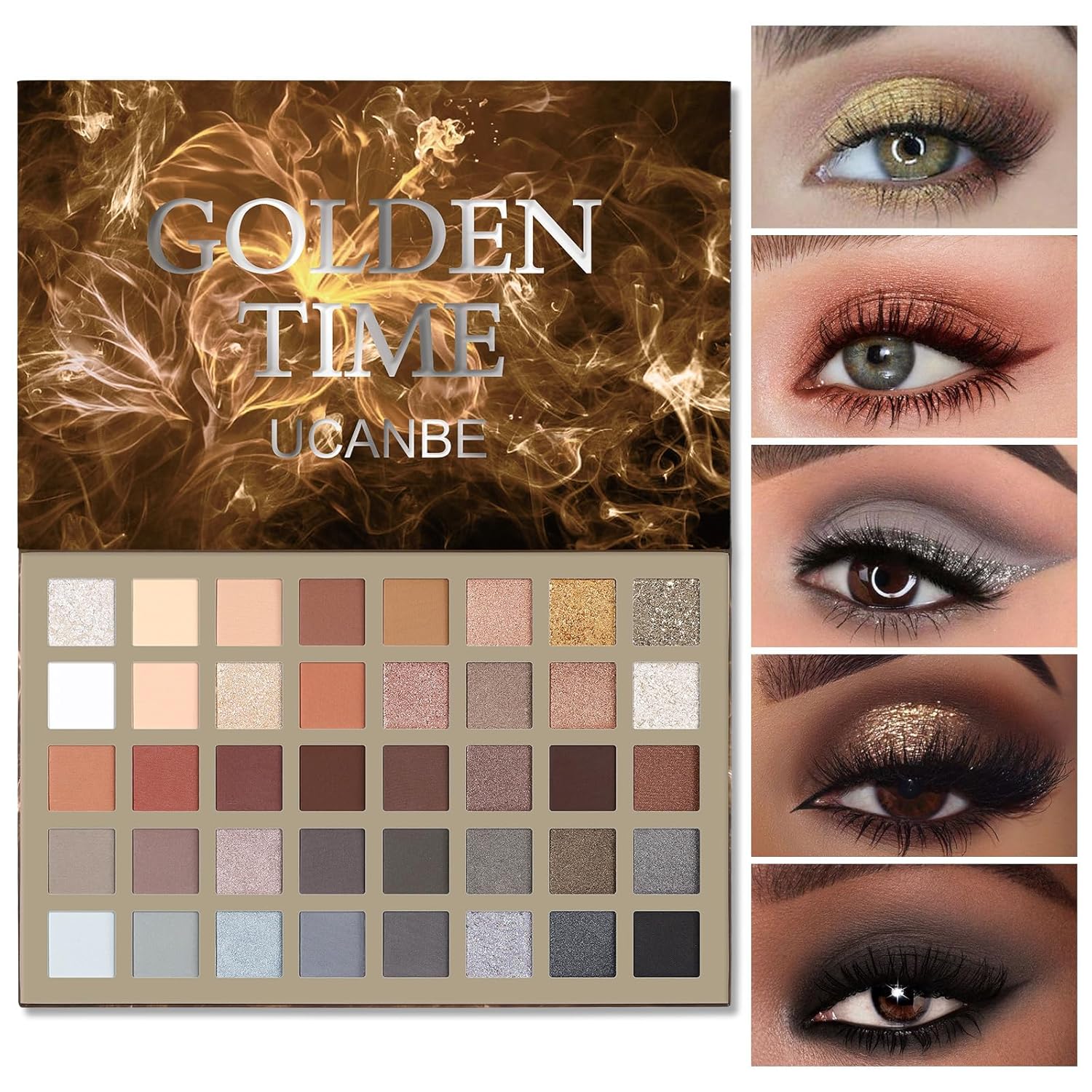 UCANBE Nude Eyeshadow Makeup Palette, 40 Color Matte Shimmer Glitter Eye Shadow, Neutral Black Dark Grey Smoky Make Up Pallet Highly Pigmented Long Lasting Waterproof UCANBE Nude Eyeshadow Makeup Palette, 40 Color Matte Shimmer Glitter Eye Shadow, Neutral Black Dark Grey Smoky Make Up Pallet Highly Pigmented Long Lasting Waterproof