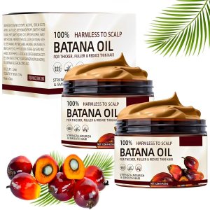 Batana Oil for Hair Growth, 2 Pack 100% Pure Natural Batana Oil, Raw Organic Batana Oil, Unrefined Hair Growth Oil Leaves Hair Smoother & Increases Shine, Repair Damaged Hair for All Hair Types