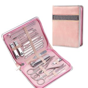 Manicure Set Manicure Kit for Women Nail Clipper Set Nail Care Kits 26Pcs Manicure & Pedicure Kit Grooming Kit for Men Travel Nail Kit Fingernail Cleaning Set Professional Nail Tool with Case