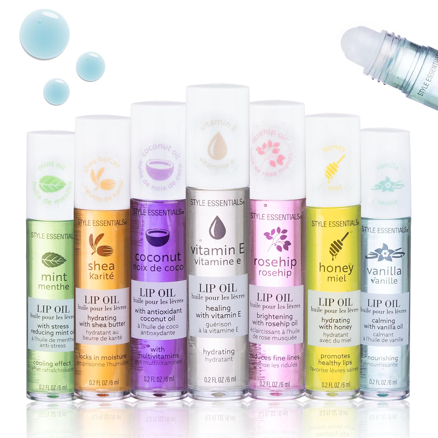 Expressions 7pc Lip Oil Collection with Essential Oils – Hydrating Roll On Lip Oils Infused w/Natural Healing Essential Oils – Rollerball Lip Oils, Vitamin Enriched Lip Glow Oil Set Expressions 7pc Lip Oil Collection with Essential Oils – Hydrating Roll On Lip Oils Infused w/Natural Healing Essential Oils – Rollerball Lip Oils, Vitamin Enriched Lip Glow Oil Set