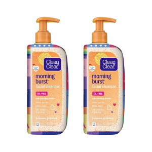 Clean & Clear Morning Burst Oil-Free Facial Cleanser, Brightening Vitamin C & Ginseng, Daily Face Wash, Hypoallergenic, Special Care with Pride Packaging, Value Two Pack, 8 Fl. Oz