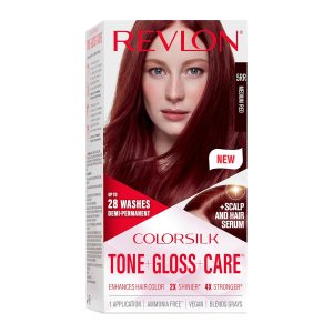 Revlon ColorSilk Tone + Gloss + Care Demi Permanent Hair Color, Hair Dye with Leave in Scalp and Hair Serum, 2x Shinier, 4x Stronger, 5RR Medium Red, 4.5 fl. oz