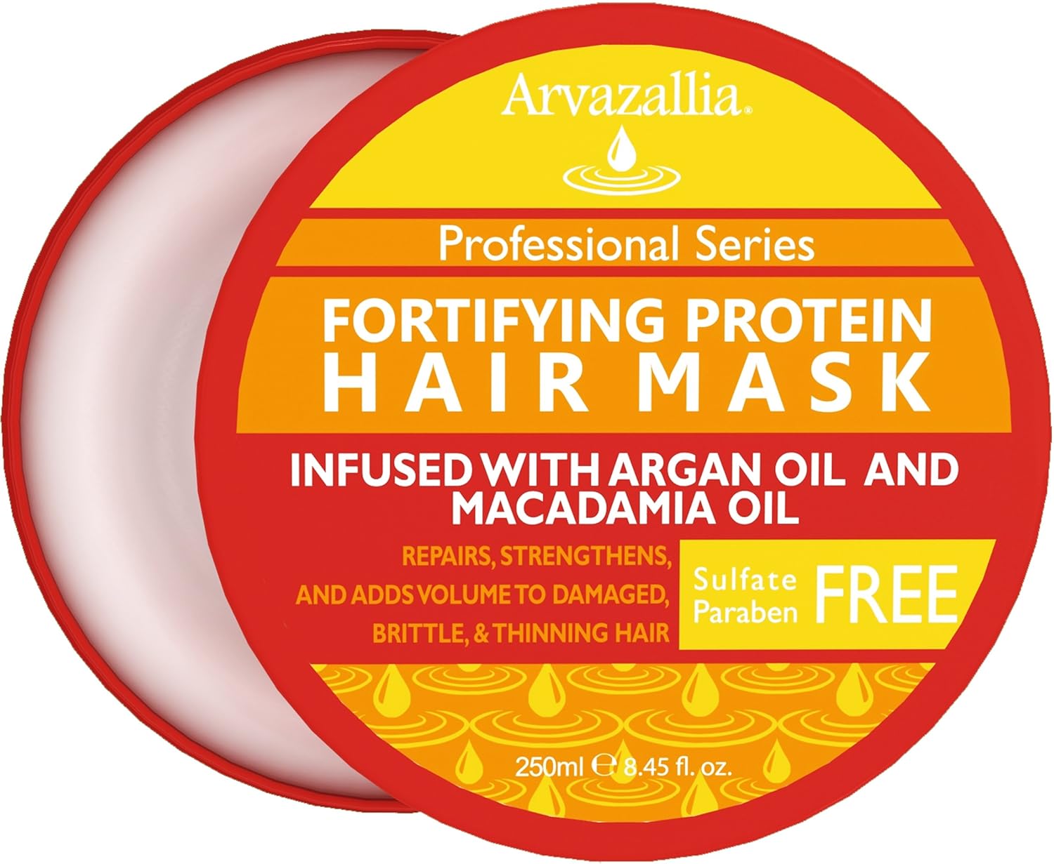 Arvazallia Fortifying Protein Hair Mask and Deep Conditioner with Argan Oil and Macadamia Oil Hair Repair Treatment for Damaged, Brittle, or Thinning Hair – Promotes Natural Hair Growth Arvazallia Fortifying Protein Hair Mask and Deep Conditioner with Argan Oil and Macadamia Oil Hair Repair Treatment for Damaged, Brittle, or Thinning Hair – Promotes Natural Hair Growth