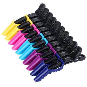 HH&LL Hair Clips for Women – Wide Teeth & Double-Hinged Design – Alligator Styling Sectioning Clips of Professional Hair Salon Quality – 10Pack (Mixing)