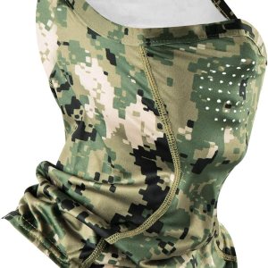 UPF50+ Sun Protection Half Camo Balaclava Mask for Outdoors Activities