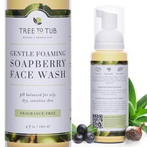 Tree to Tub Sensitive Skin Face Wash for Dry Skin – Fragrance Free Gentle Face Cleanser for Women & Men, Unscented Hydrating Foaming Facial Cleanser, Daily Face Soap w/All Natural Organic Aloe Vera