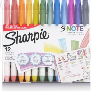 SHARPIE S-Note Creative Markers, Pastel Highlighters, Art Marker Set, Assorted Colors, Chisel Tip, 12 Count
